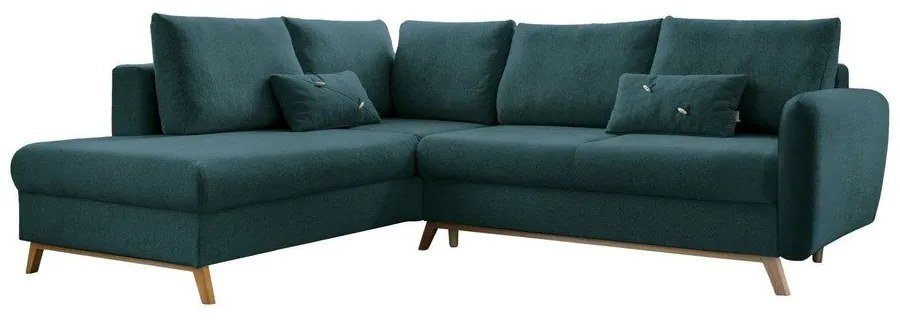 Scandic Lagom L türkiz kinyitható kanapé, bal oldalas - Miuform