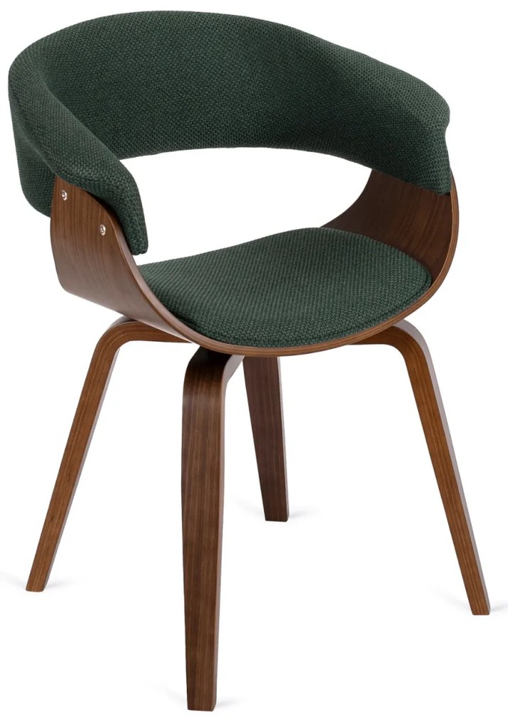 Elegáns Étkezőszék Zöld/Dió Színben. GARY 2