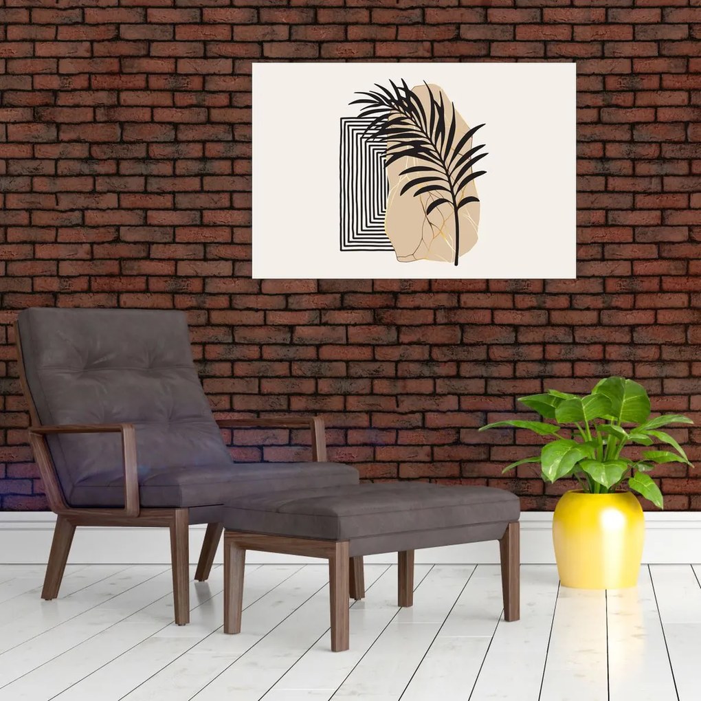 Kép - Absztrakció trópusi levelekkel N⁰3 (90x60 cm)