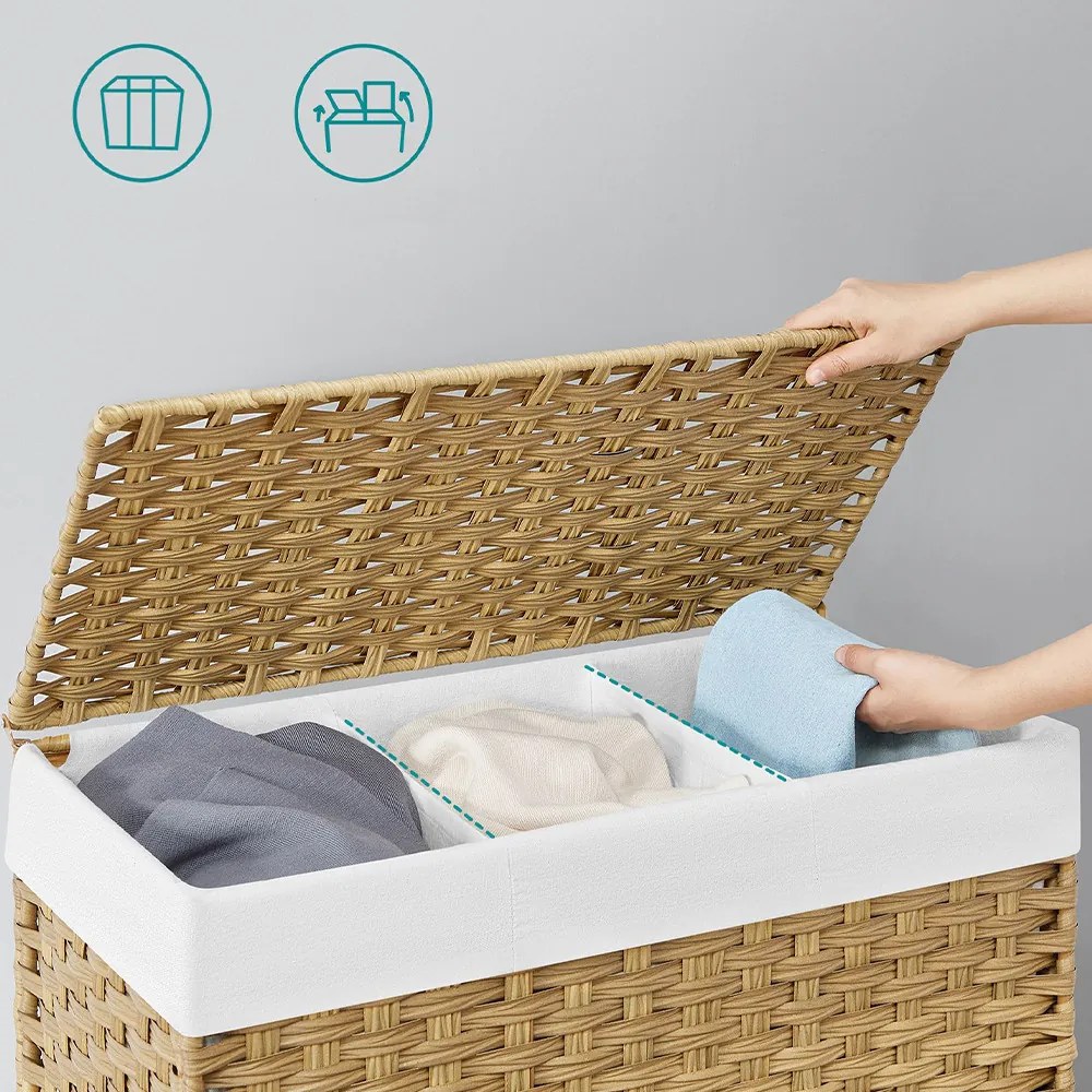 Műanyag szennyestartó kosár, 66 x 33 x 66 cm