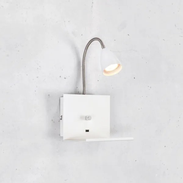 Markslöjd 107140 - Fényerő-szabályozó fali lámpa USB LOGI 1xGU10 / 7W / 230V