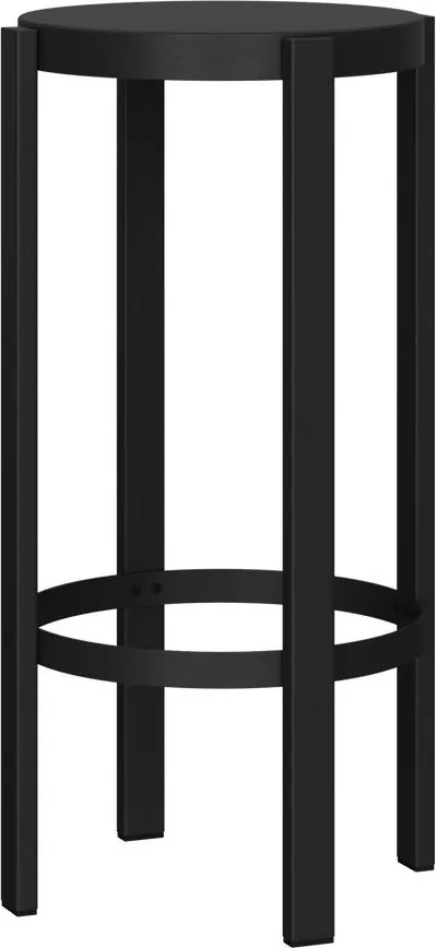 Fekete acél bárszék (ülésmagasság 75 cm) Doon – noo.ma