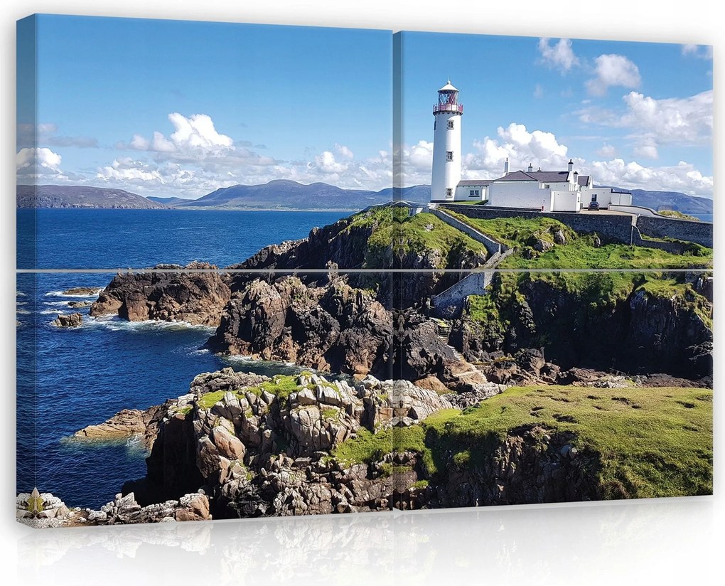 Vászonkép 120x80 Világítótorony tengerpart tenger sziklák Írország természet nyár