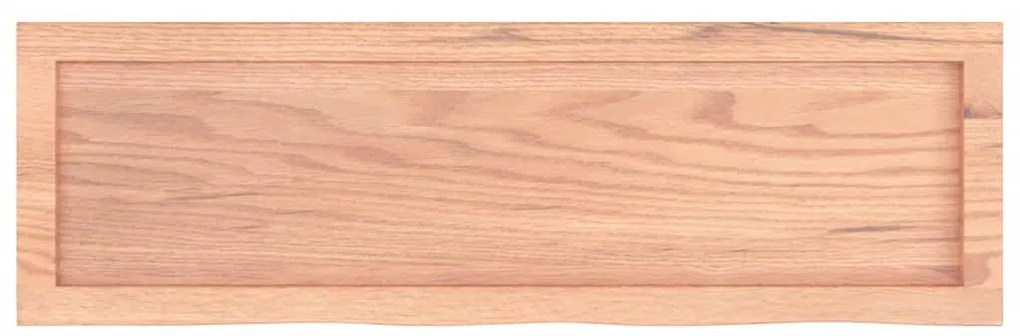 világosbarna kezelt tömör fa fürdőszobai pult 100x30x(2-4) cm