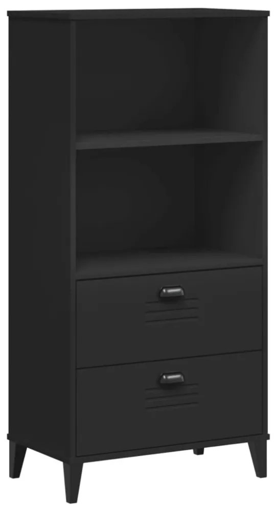 VIKEN fekete szerelt fa könyvszekrény 60 x 35 x 123 cm