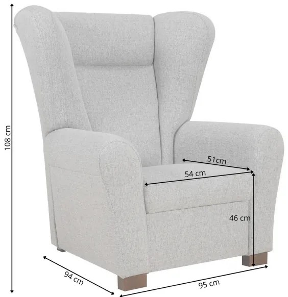 Füles fotel VIVA sötétszürke