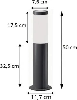 Brilagi - Kültéri lámpa ELIA 1xE27/20W/230V IP44 50 cm antracit