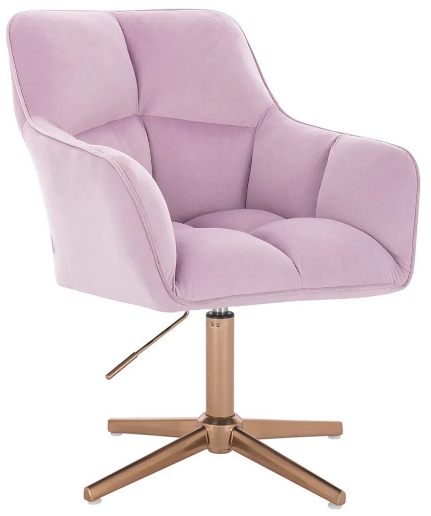 HR550CROSS Halványlila modern velúr szék arany lábbal