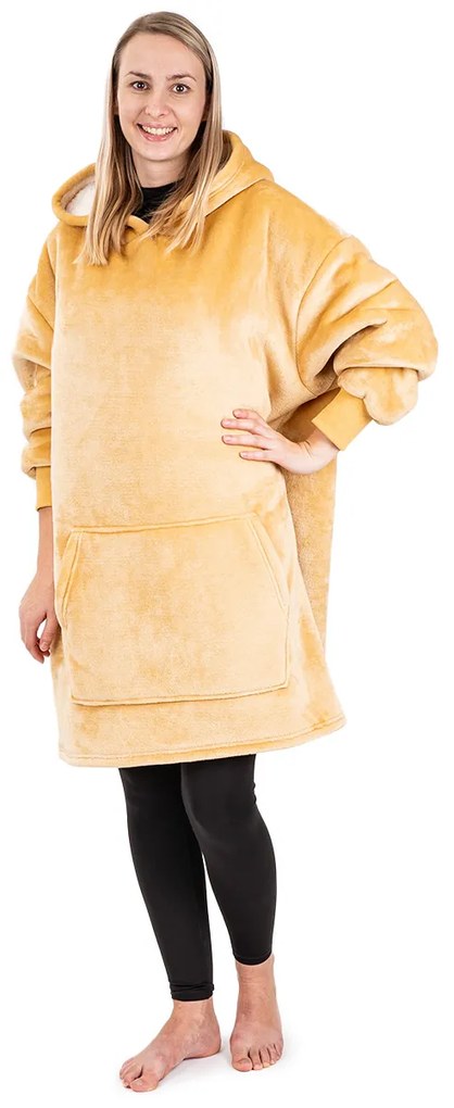 4Home Beige mikroplüss gyapjú hatású takarópulóver, uni S - gyerek