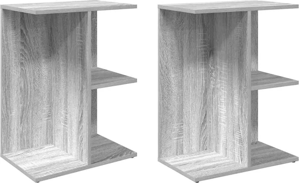 vidaXL éjjeliszekrények 2db szürke sonoma 46,5x29x61cm szerkesztett fa