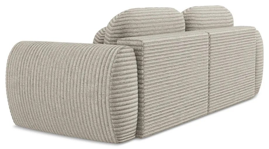 Világosbarna kordbársony kinyitható-tárolóhelyes kanapé 266 cm Kini – Makamii