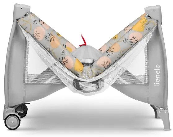 Lionelo - STEFI PLUS utazóágy, rózsaszín-sárga