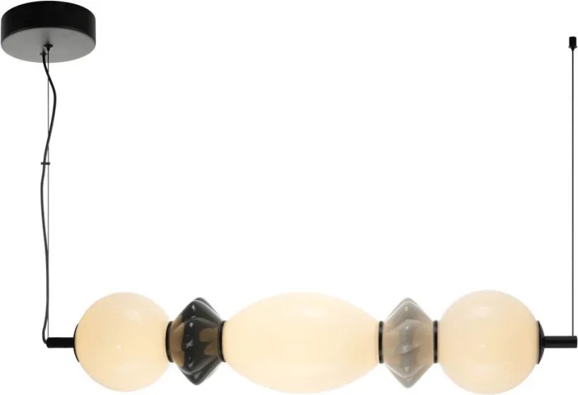 ITALUX PND-94921-3A-BK BALOS Modern Led Függesztett Lámpa Matt Fekete, Opál, Átlátszó, Szürke LED IP20