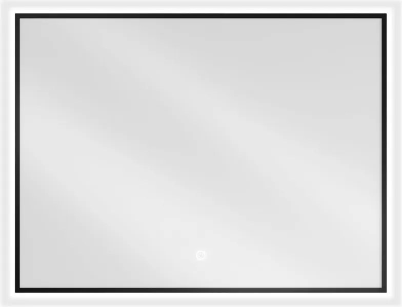 Mexen Erma világító LED fürdőszobai tükör 80 x 60 cm, 6000K, páramentes, fekete keret - 9814-080-060-611-70