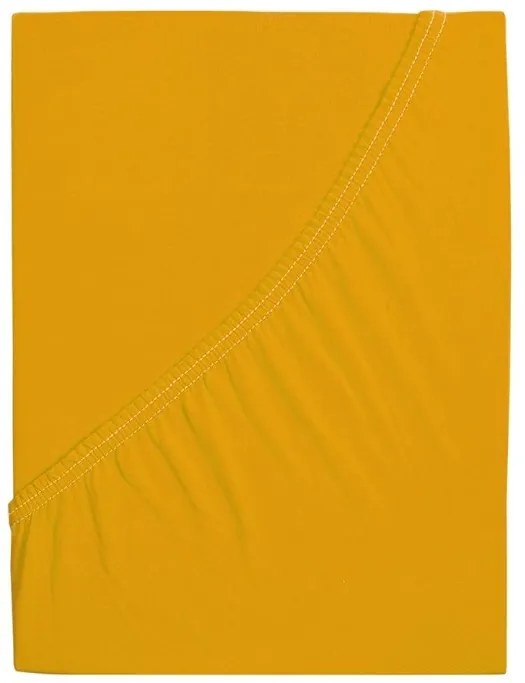 LUXORA mako pamut jersey lepedő 180x200 cm sárga