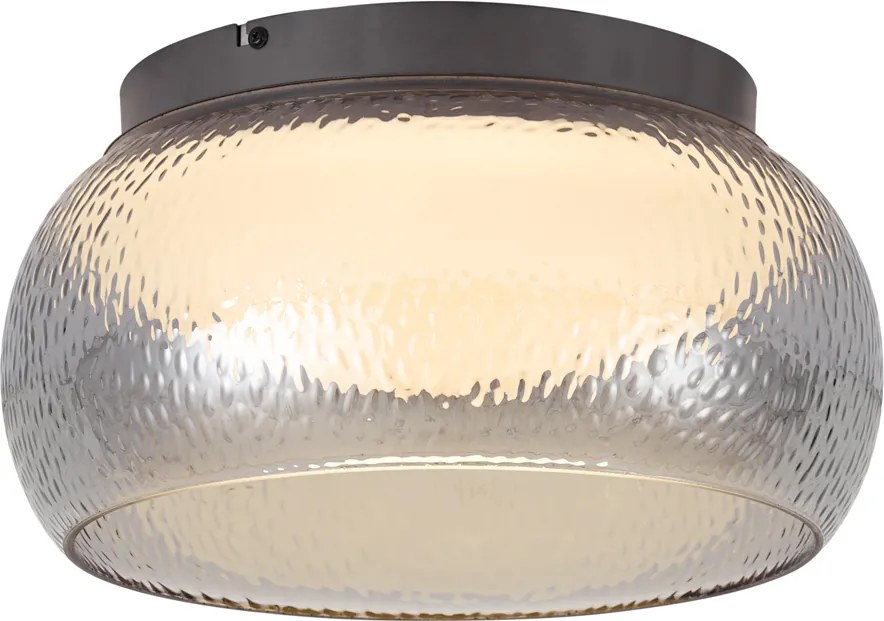 Art Deco Ceiling Lamp Gunmetal with Smoke Glass Incl. 3-Step Dimmable LED - Thimble