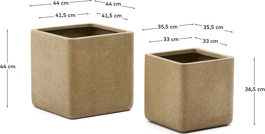 Műkő kaspó szett 2 db-os Minoa – Kave Home