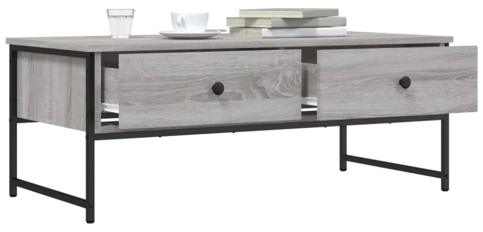 szürke sonoma színű szerelt fa dohányzóasztal 101x49x39,5 cm