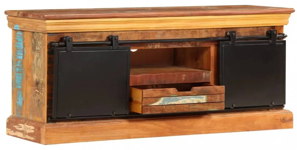 tömör újrahasznosított fa TV-szekrény 110 x 30 x 45 cm