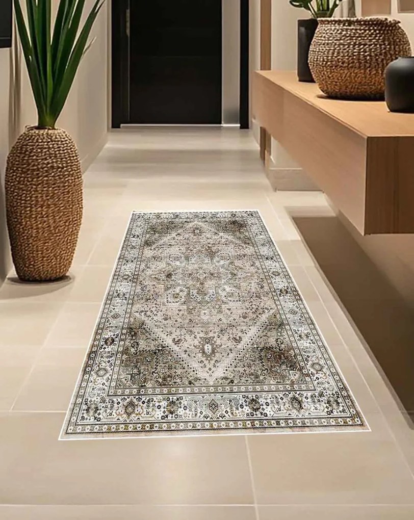 Carpetum bézs színű, barna mintás szőnyeg 135x195