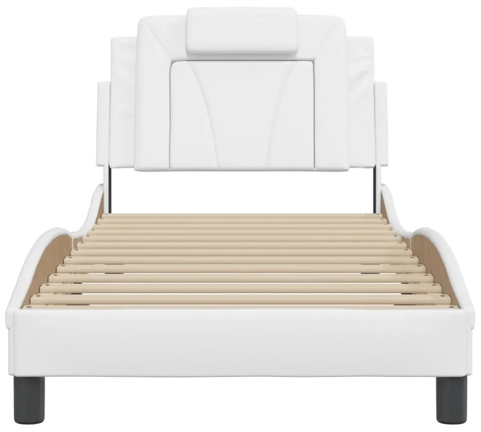 fehér műbőr ágykeret Viana matrac nélkül 90x190 cm