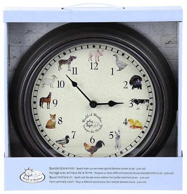 Óra háziállat hangokkal, 30 cm átmérőjű