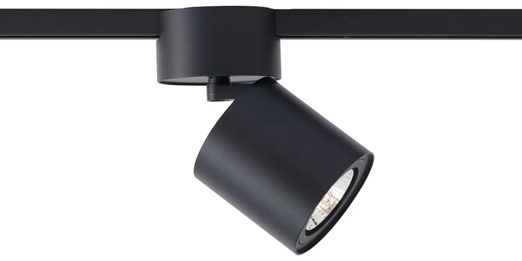 Modern fekete spotlámpa 1 fázisú sínrendszerhez GU10 70mm - Iconic Roto