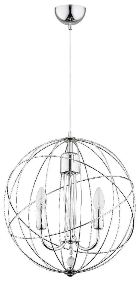 Csillár zsinóron PIKO 3xE14/10W/230V fényezett króm