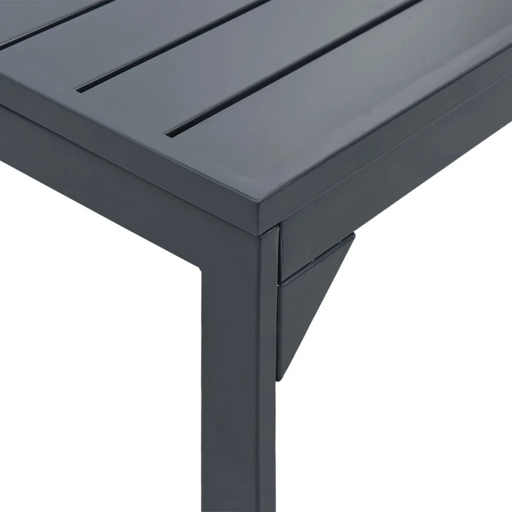 Bővíthető kertasztal 2 db Anthracite 210x90x73 cm Acél, Bővíthető kertasztal Anthracite (140-210)x90x73 cm Acél