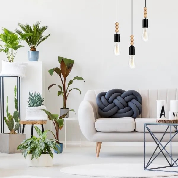 Simon 3xE27/60W/230V fekete függeszték kábellel