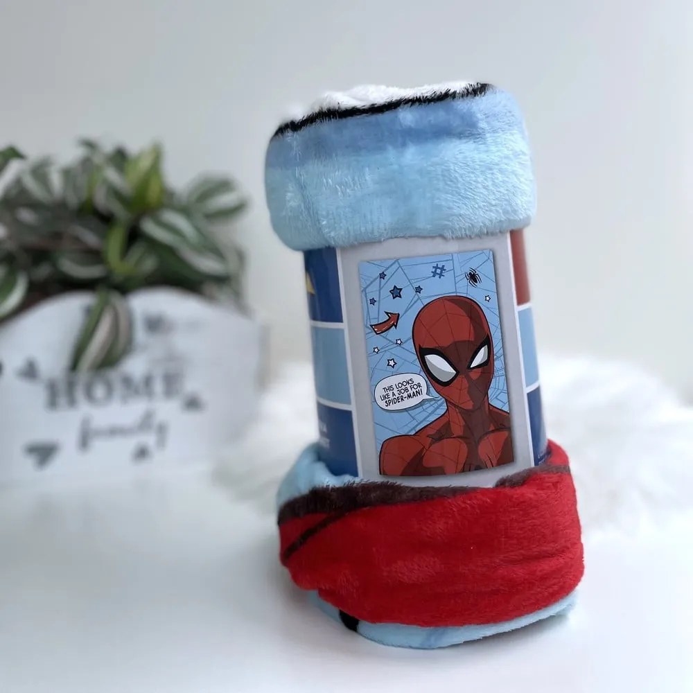 Piros-kék mikroplüss gyerek takaró 100x150 cm Spiderman – Jerry Fabrics