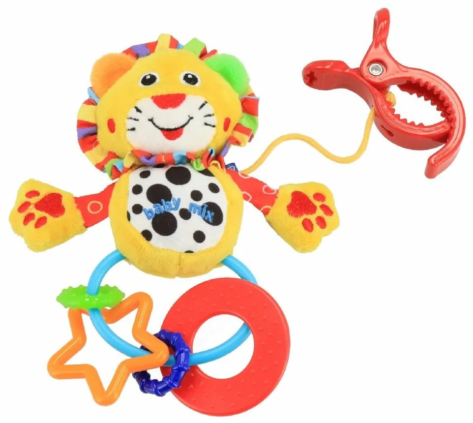 Baby Mix Gepárd plüss játék csörgővel, 11 cm