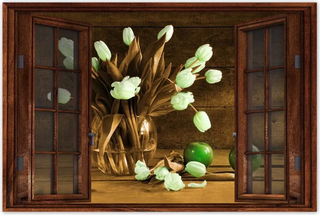 Poszterek 90x60 Szépia tulipánok