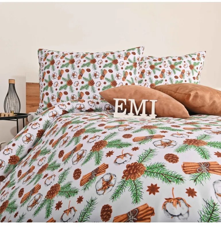 EMI Glory karácsonyi pamut ágyneműhuzat, A standard egyszemélyes ágy szett tartalma: 1x 140x200 + 1x 70x90