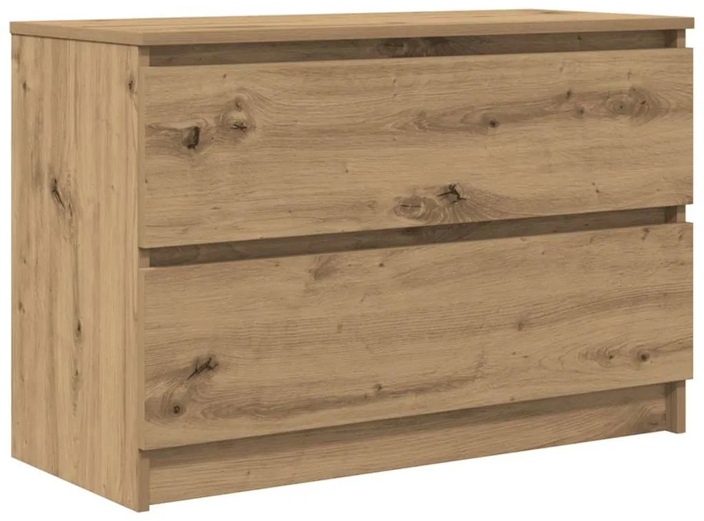 kézműves tölgy színű szerelt fa TV-szekrény 80x35x54 cm