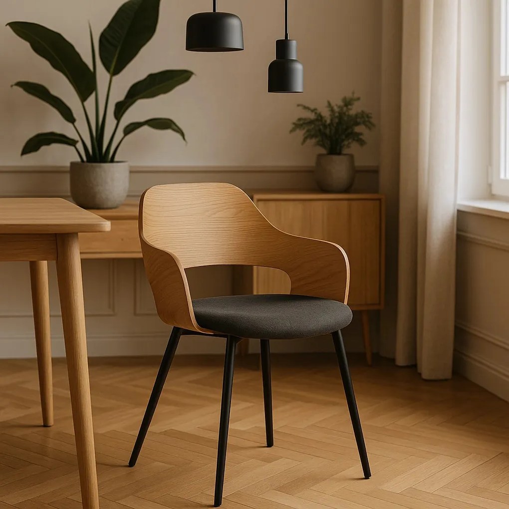 Étkezőszék Aranytölgy/Fekete Színben. ORBI