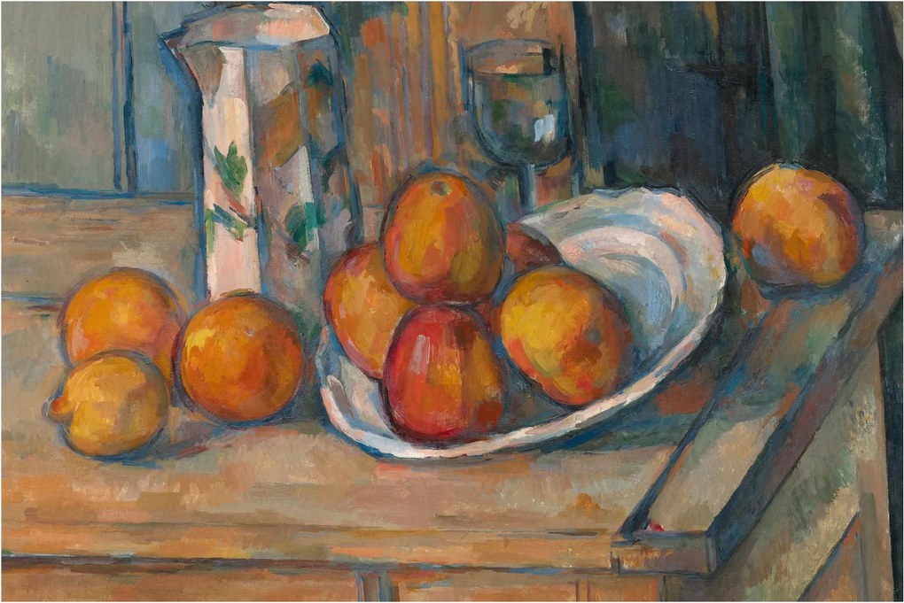 Kép - Paul Cézanne, Still Life with Milk Jug and Fruit, reprodukciók (90x60 cm)