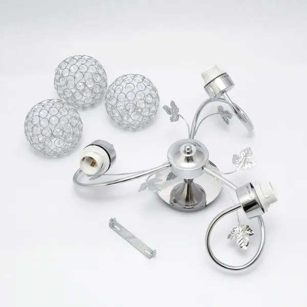 Felületre szerelhető csillár SOPHIA 3xE27/15W/230V fényezett króm/átlátszó