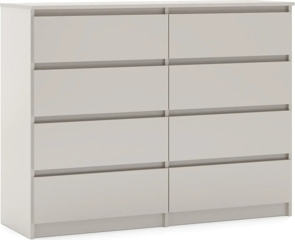Komód 140 cm, 8 fiókkal, kasmír színben SIMPLE