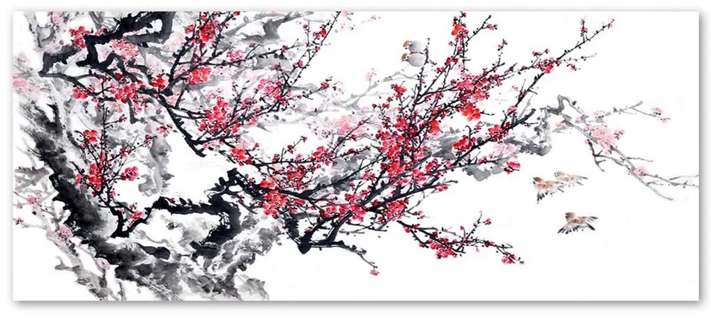Gario Vászonkép Japán cseresznyevirágok Méret: 120 x 40 cm