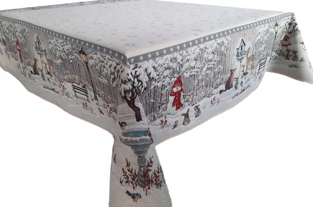 Abrosz 140x140 cm erdei állatokkal karácsonyi gobelin karácsonyi minták