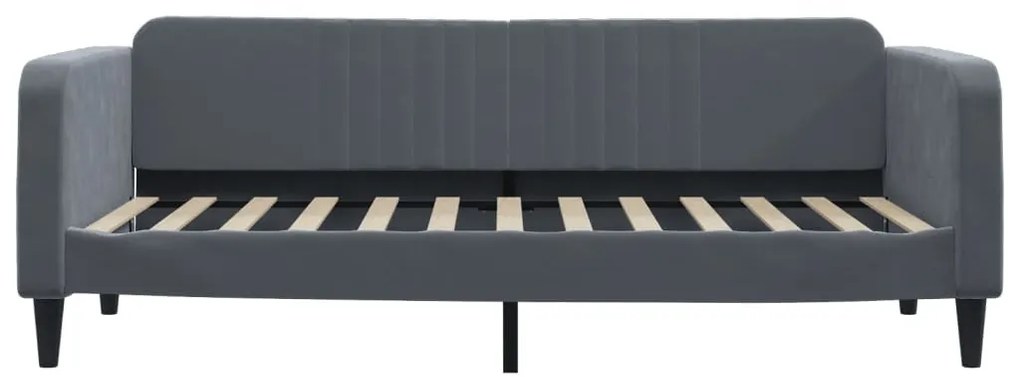 sötétszürke bársony heverő matraccal 90 x 200 cm