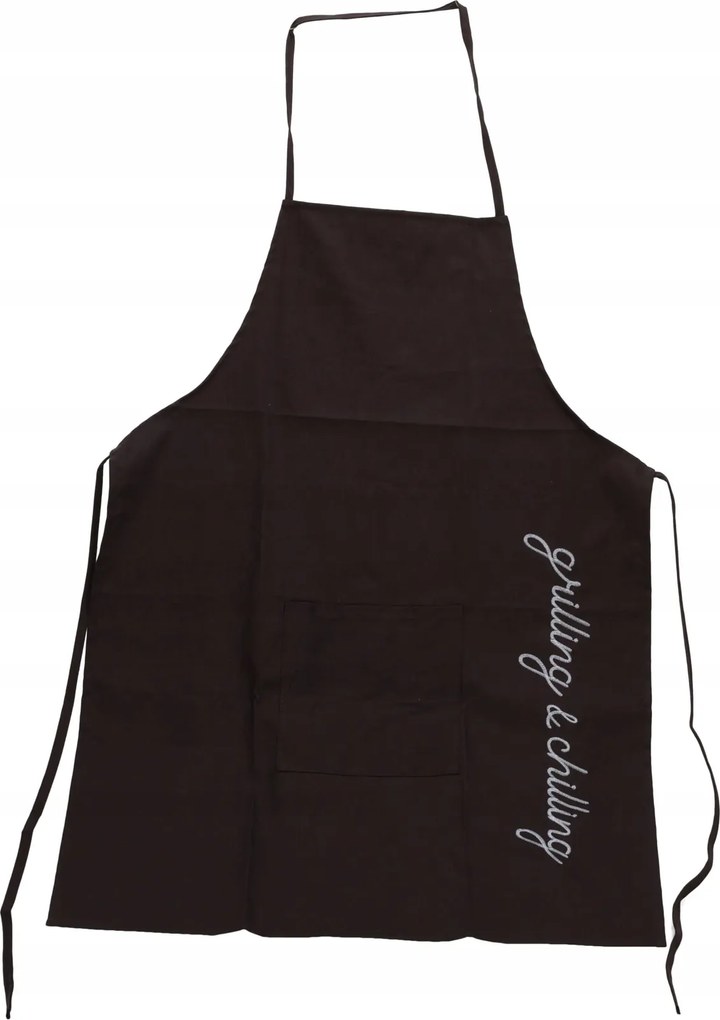 Grill kötény pamut, fekete