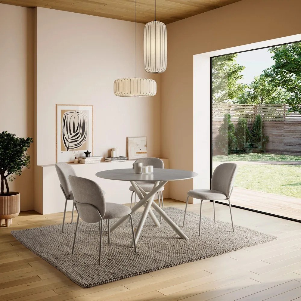 Kerek étkezőasztal kerámia asztallappal ø 119,5 cm Talia – Marckeric