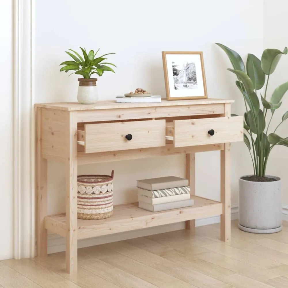 tömör fenyőfa tálalóasztal 100 x 35 x 75 cm