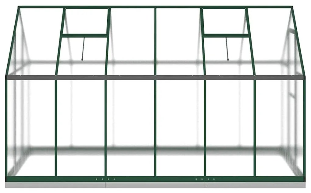 Zöld alumínium melegház alapvázzal 334x169x202 cm