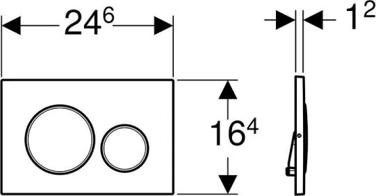 Geberit 115.889.SN.1 - Sigma20 öblítő nyomólap 24,6x16,4 cm nemesacél