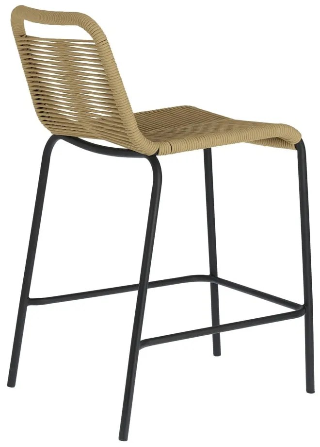 Glenville bézs acélszerkezetű bárszék, magasság 62 cm - Kave Home