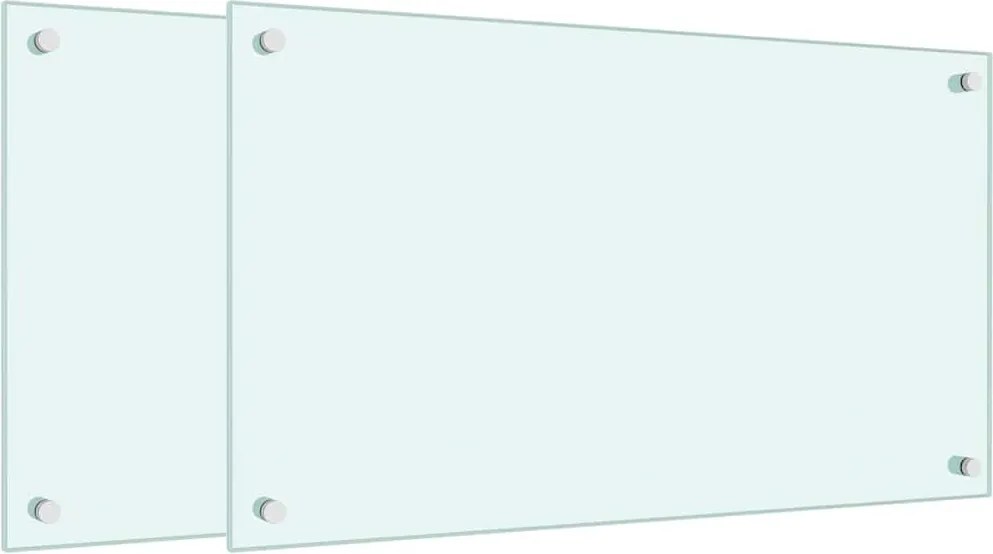vidaXL 2 db fehér edzett üveg konyhai falburkoló 70 x 40 cm