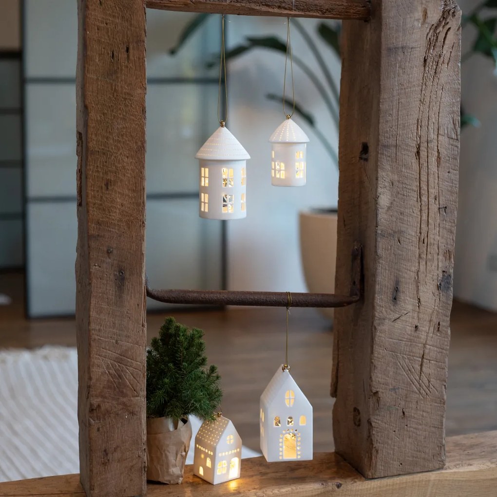 Függő porcelán gyertyatartó LIGHTHOUSE kerek - különböző méretek Méret: L